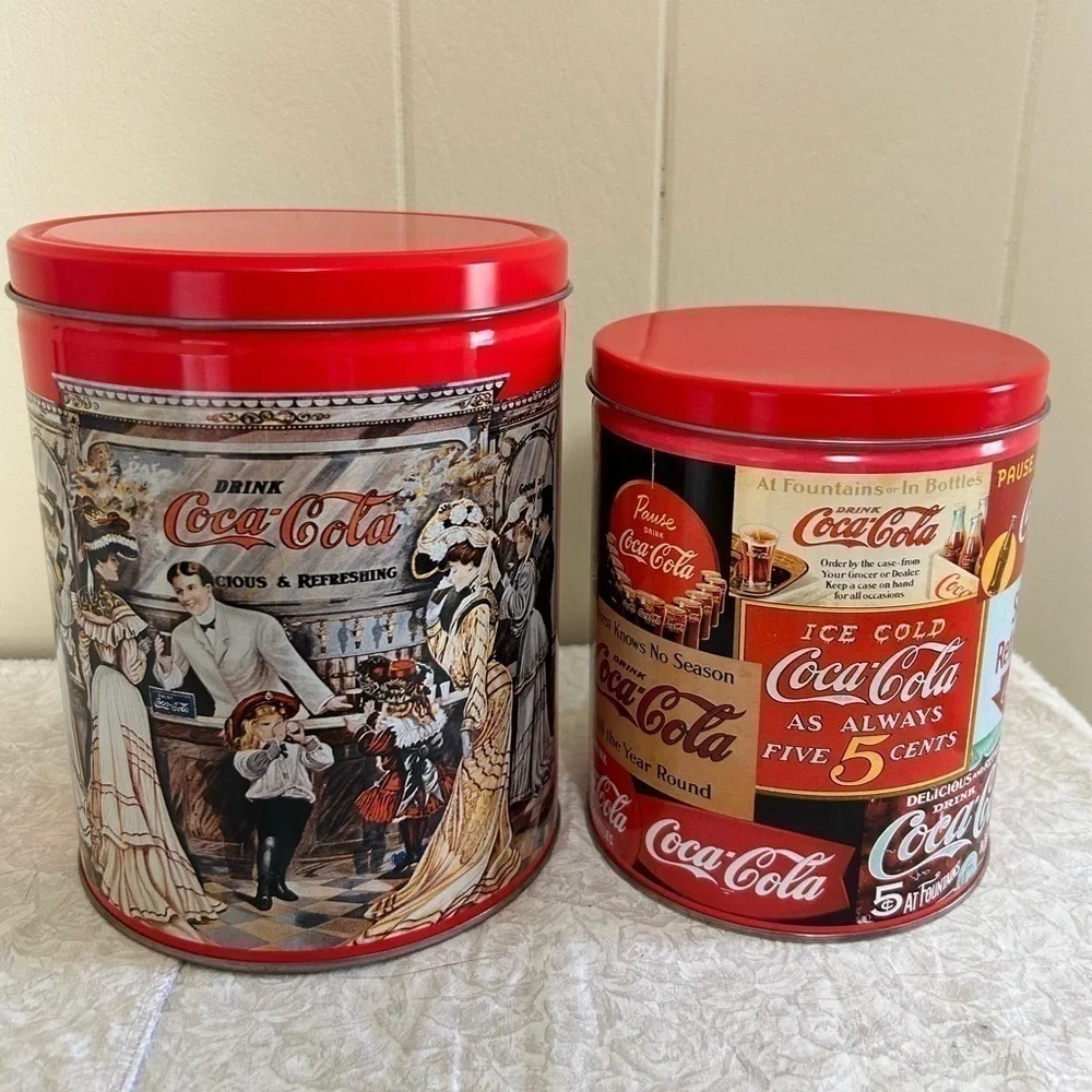 Vintage Coca-Cola Coke Set of 2 Tins 1993 & 1995 Collectible